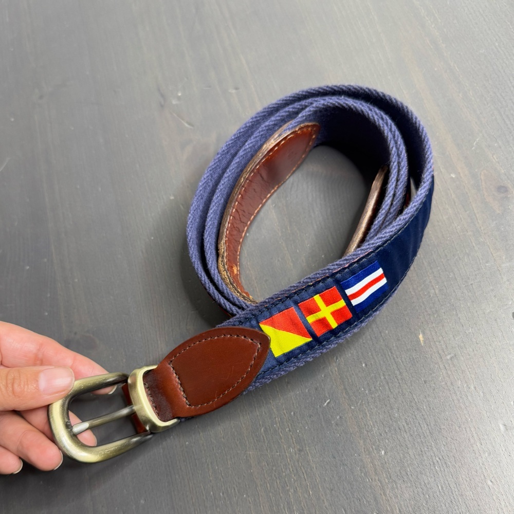 Yri Embroidered Navy Code Flags Custom Ribbon Bel… - image 2